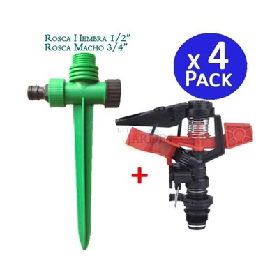 Kit irrigatore agricolo settoriale da 1/2' + punta porta irrigatore. 4 unit?