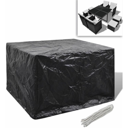 Set mobili in polirattan 1 tavolo 4 sedie 4 poggiapiedi nero en oferta