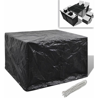 Set mobili in polirattan 1 tavolo 4 sedie 4 poggiapiedi nero