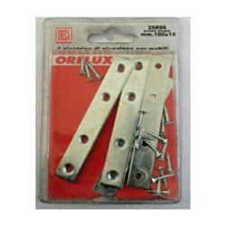 4 PIASTRINE DI GIUNZIONE DRITTE IN ACCIAIO ZINCATO 100X15MM - Oreca en oferta
