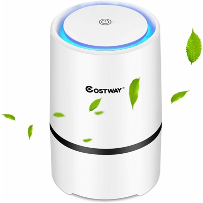 Mini Purificatore d’aria con USB, Portatile con Luce Decorativa, Composito Filtro Hepa?Bianco