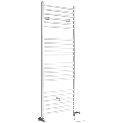 Hudson Reed Ive Scaldasalviette Misto Piatto Moderno - Termoarredo Bagno a Scaletta Bianco - Design Elettrico & Idraulico - 795W - 1600 x 500mm