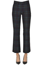 Checked print cropped trousers características
