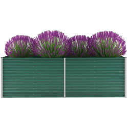 Letto Rialzato Giardino in Acciaio Zincato 240x80x77 cm Verde características
