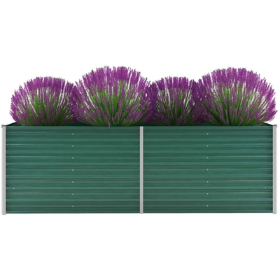 Letto Rialzato Giardino in Acciaio Zincato 240x80x77 cm Verde