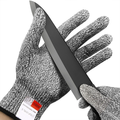 Guanti resistenti al taglio, L, grigio canapa