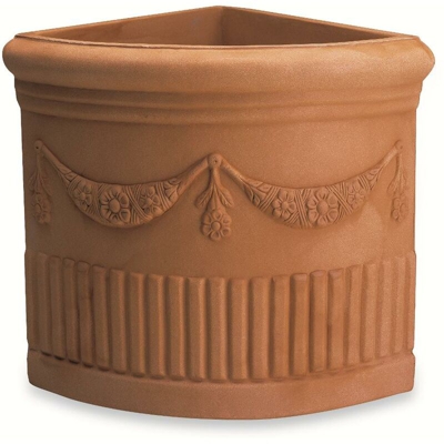Vaso Resina Angolare Doppio Festone cm. 49 Anticato