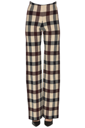 Checked print knit trousers precio
