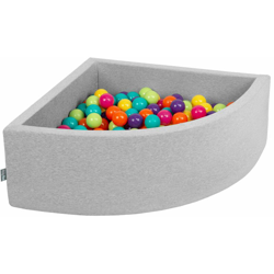 KiddyMoon 90X30cm/200 Palline Piscina Di Palline Colorate ∅7Cm Per Bambini Quarto Angolare In EU, Grigio Ch:Verde Ch/Giallo/Turch/Aranc/Rosasc/Viola características