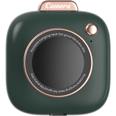 Mini ventilatore per fotocamera con archetto da collo Ventilatore vivavoce portatile ricaricabile USB adorabile,verde