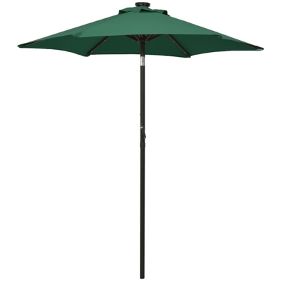 Ombrellone con LED Verde 200x211 cm in Alluminio - Verde - Vidaxl