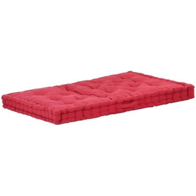 vidaXL Cuscino per Pallet e Pavimento in Cotone 120x80x10 cm Bordò - Rosso