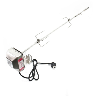 Girarrosto da barbecue 97cm acciaio inossidabile 2 forchettoni Utensile da spiedo