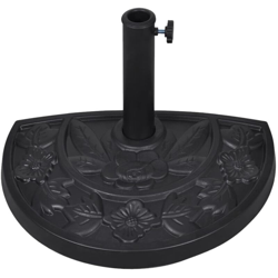 Base per parasole ombrellone in resina semicircolare - Nero - Vidaxl precio