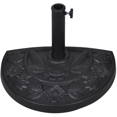Base per parasole ombrellone in resina semicircolare - Nero - Vidaxl