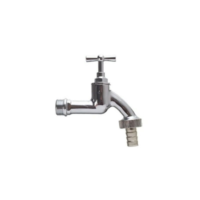 Idroclic - Rubinetto da esterno cromato con attacco a muro da 1/2' e portagomma da 3/4'