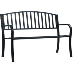 Panchina da Giardino 125 cm Nera in Acciaio en oferta