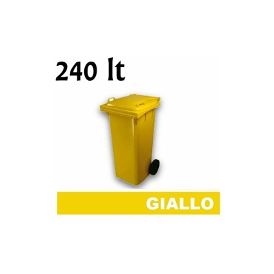 Grecoshop - Cassonetto/Pattumiera/Contenitore/Bidone per raccolta rifiuti uso esterno 240lt Giallo