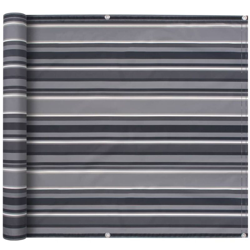 Paravento da Balcone in Tessuto Oxford 90x600 cm Grigio a Strisce - Multicolore - Vidaxl precio