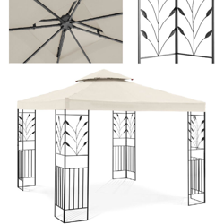Uniprodo Gazebo da Giardino in Metallo Pergola da Giardino (3 x 3 m, 180 g/m², beige) precio