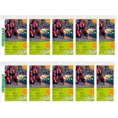 Verdemax 10 pezzi telo per pacciamatura in pe ciascuno da metri 1,5x5 colore nero