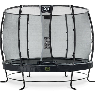 Exit - SOLO TRAMPOLINO Tappeto elastico da giardino rotondo 305cm con rete di sicurezza Deluxe - nero. Con telaio molto stabile. Un trampolino