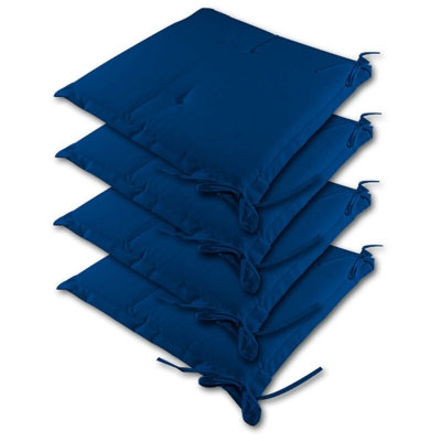Detex - Cuscini per sedia 'Sydney' coprisedie imbottito 2 lacci per fissaggio cucina giardino Blu