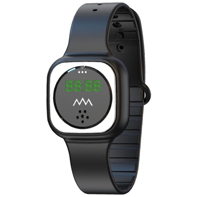 Braccialetto repellente per zanzare elettronico F9/orologio repellente per zanzare portatile da esterno con funzione orologio,Nero