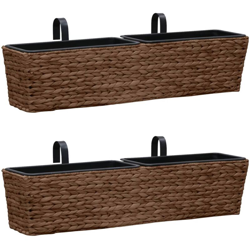 Fioriere da Giardino 2 pz in Giacinto Intrecciato Marrone - Marrone - Vidaxl precio