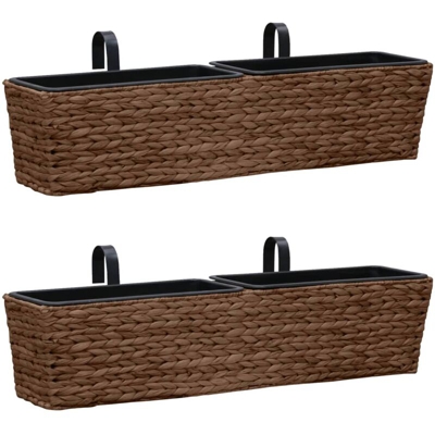 Fioriere da Giardino 2 pz in Giacinto Intrecciato Marrone - Marrone - Vidaxl