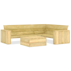 YOUTHUP Set Divani da Giardino 2 pz in Legno di Pino Impregnato - Marrone precio
