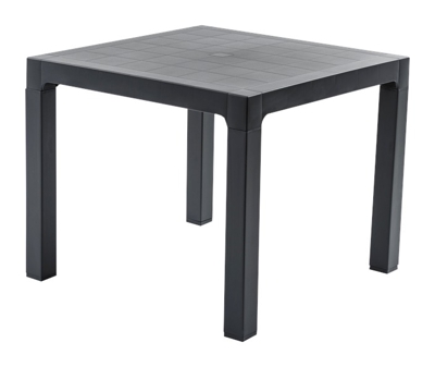 Tavolo ares in resina simil rattan espresso 90x90x74