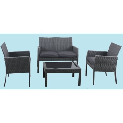 Set salotto caos alluminio e polirattan 4 pezzi arredo esterno - Fraschetti