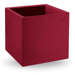 Vaso cubo in resina 'Cosmos' 55 cm. Rosso Oriente en oferta