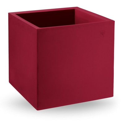 Vaso cubo in resina 'Cosmos' 55 cm. Rosso Oriente