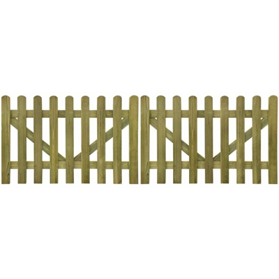 Cancelli per Steccato 2 pz in Legno Impregnato 300x100 cm - Marrone - Youthup