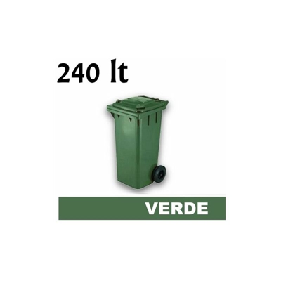 Grecoshop - Cassonetto/Pattumiera/Contenitore/Bidone per raccolta rifiuti uso esterno 240lt Verde
