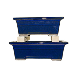 Vasi per bonsai Giapponesi Morrisan rettangolari in gres smaltato blu (Set da n.2 pezzi) - B05-18 características
