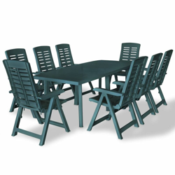 YOUTHUP Set da Pranzo da Giardino 9 pz in Plastica Verde - Verde precio