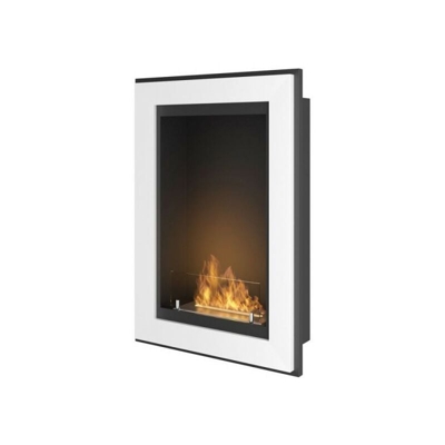 Ipp - Biocamino Rame55 Con Vetro Protettivo 55Cm X 79Cm Di Altezza, Colore Bianco/Nero