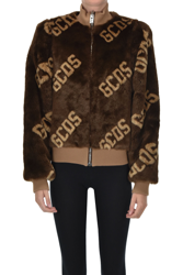 Designer logo eco-fur jacket en oferta