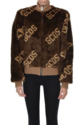 Designer logo eco-fur jacket