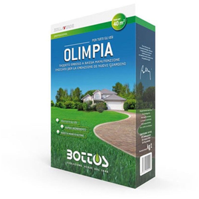 Tappeto erboso miscuglio semi prato Olimpia 1K alta resistenza calpestio - Bottos