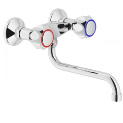 Rubinetto Lavello a Muro con Canna ad S Nobili Serie Fora in Ottone Cromo precio