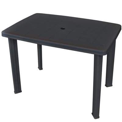 Asupermall - Tavolo da Giardino Antracite 101x68x72 cm in Plastica