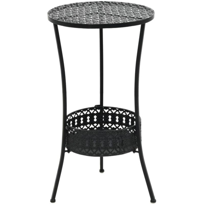 Asupermall - Tavolo da Bistrot Nero 40x70 cm in Metallo