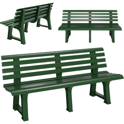 Panca da giardino Orchidea 145 cm plastica 3 posti panchina cassapanca Verde - Casaria precio