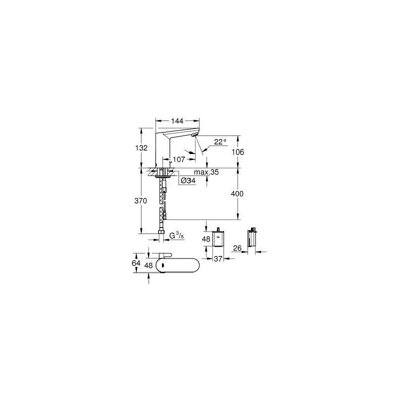 Caesaroo - Miscelatore elettronico per lavabo Eurosmart Cosmopolitan Grohe | Cromato