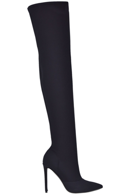 Stretch fabric over the knee boots