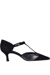 Suede T-bar pumps características